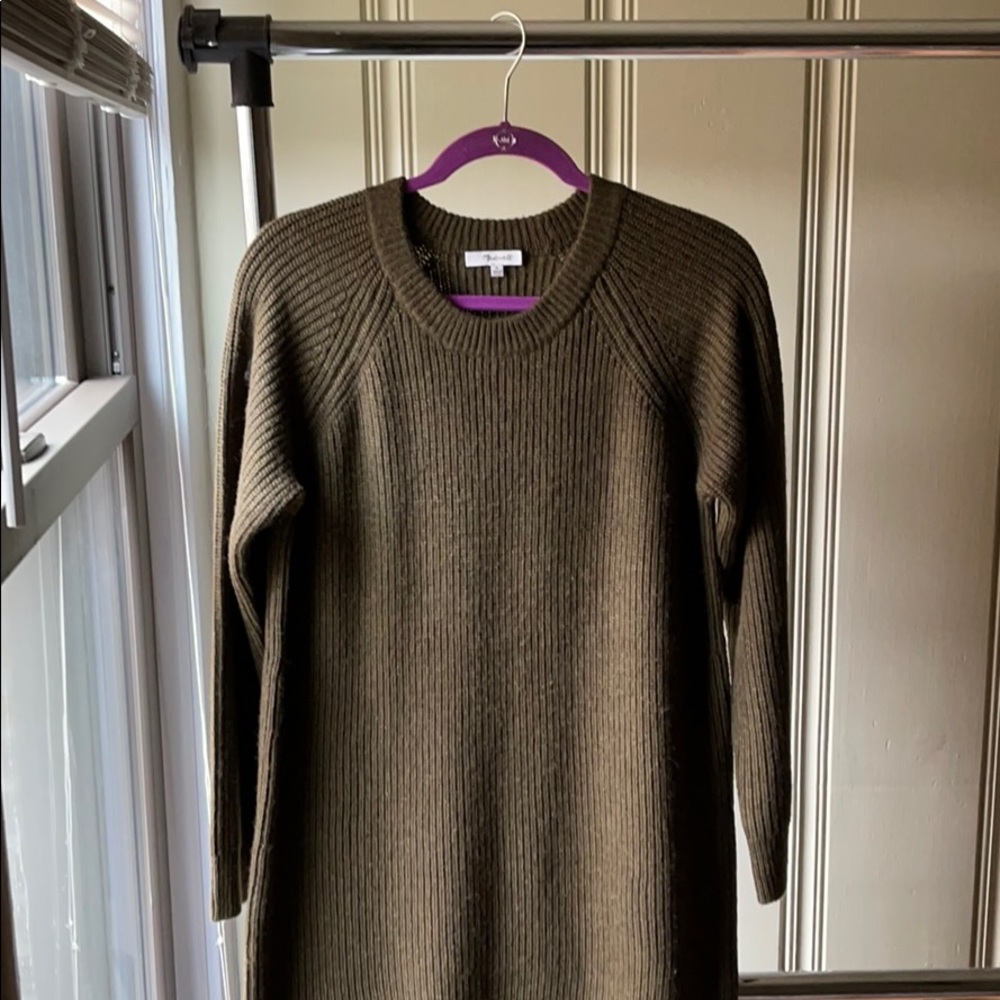 Green sweater dress